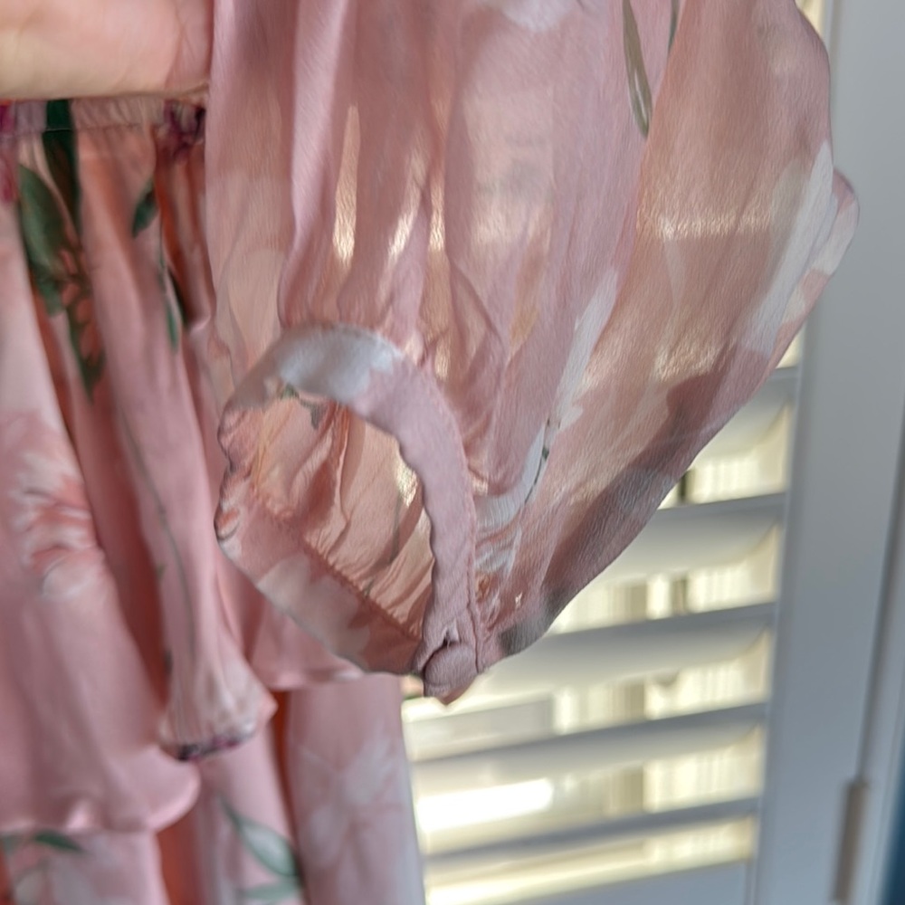 Floral Pink Ruffle Dress - Picture 4 of 5